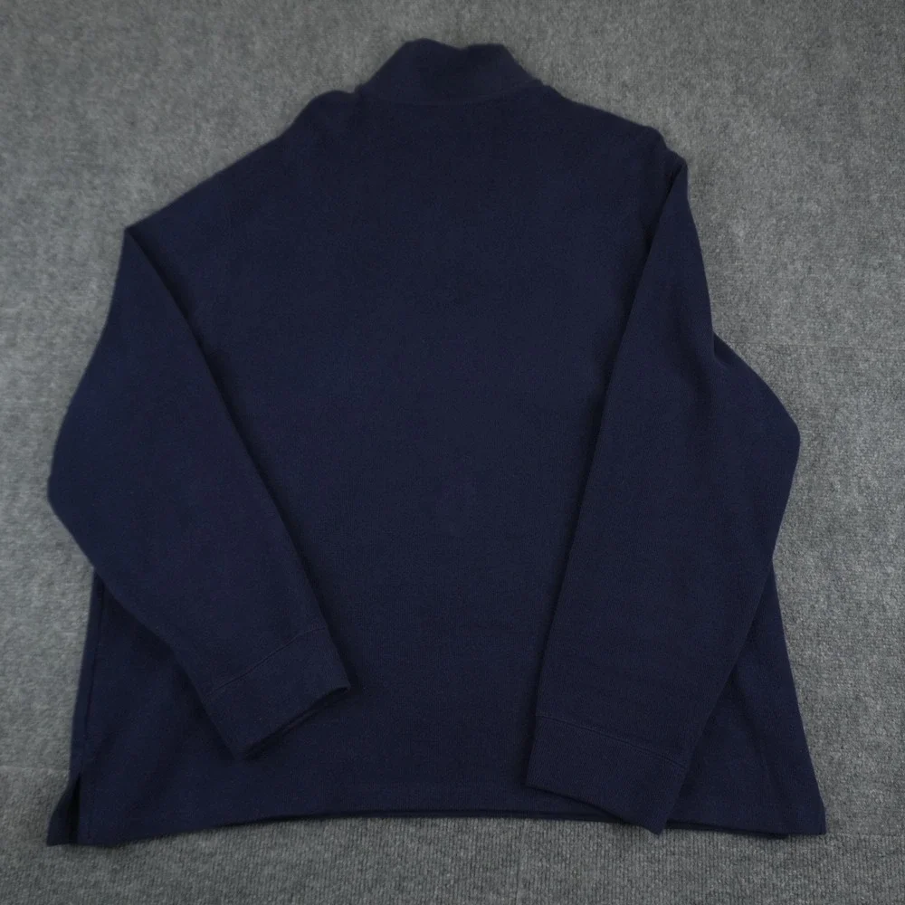 Polo Ralph Lauren Quarter Zip Pullover Mens‎ XXL Navy Blue Cotton Red Pony Logo